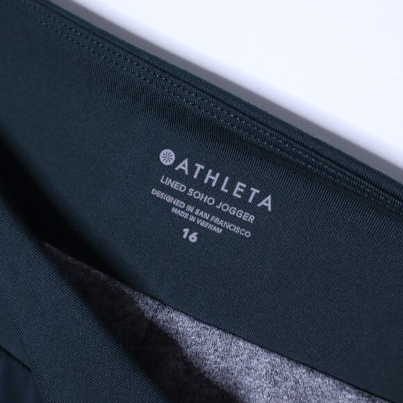 ATHLETA Lined Soho Jogger Nordic Teal Lightweight Mid-Rise Stretch Women's 16 - Picture 12 of 14